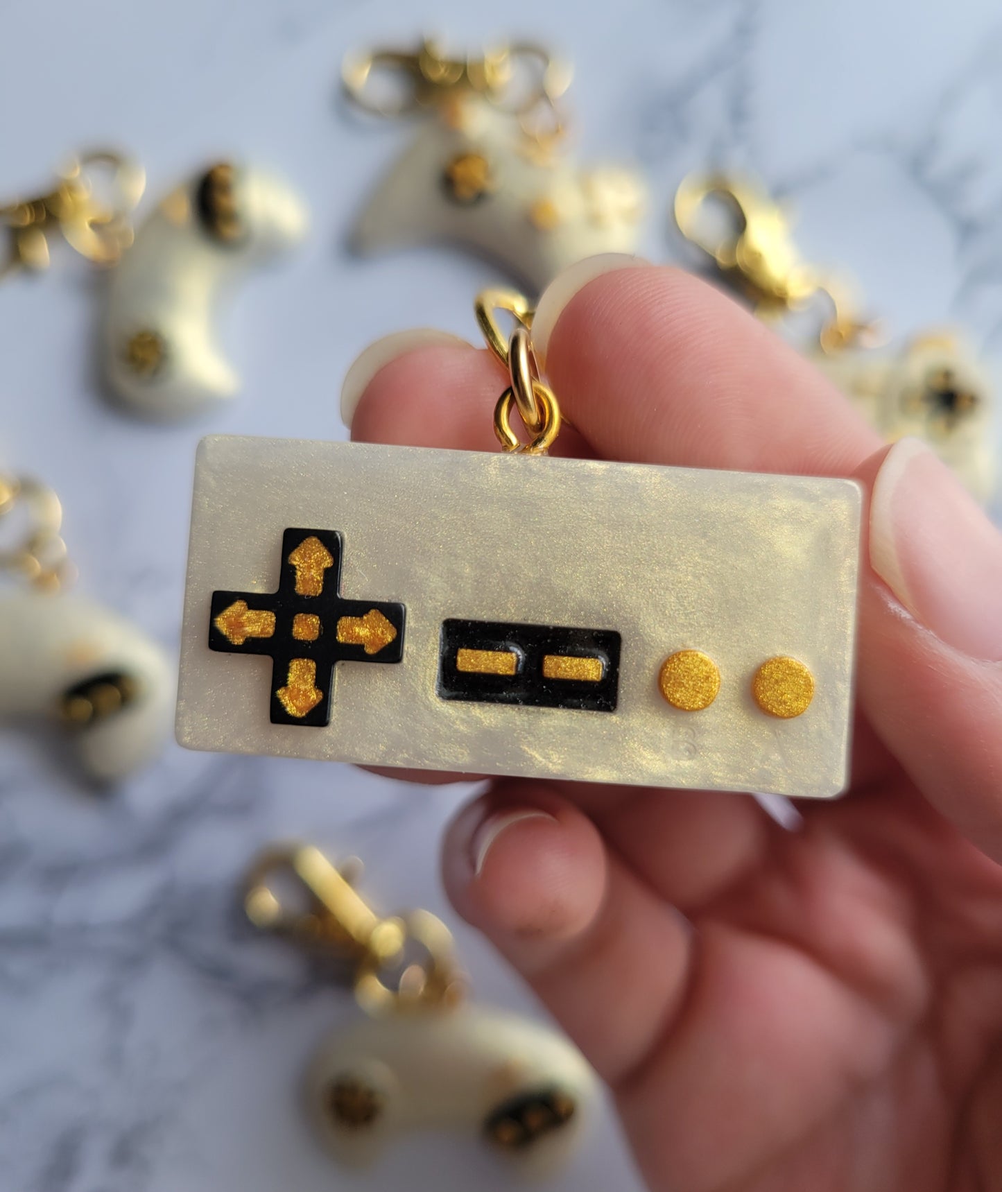 Gamer Keychain, White
