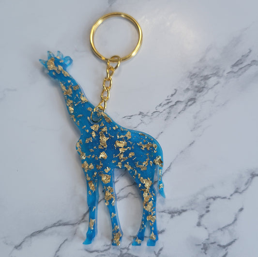 Giraffe Keychain, Blue