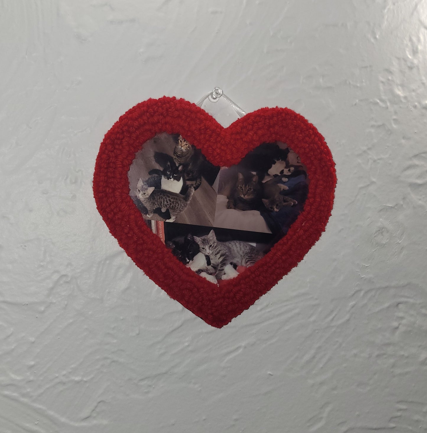 Heart Picture Frame, Punch Needle