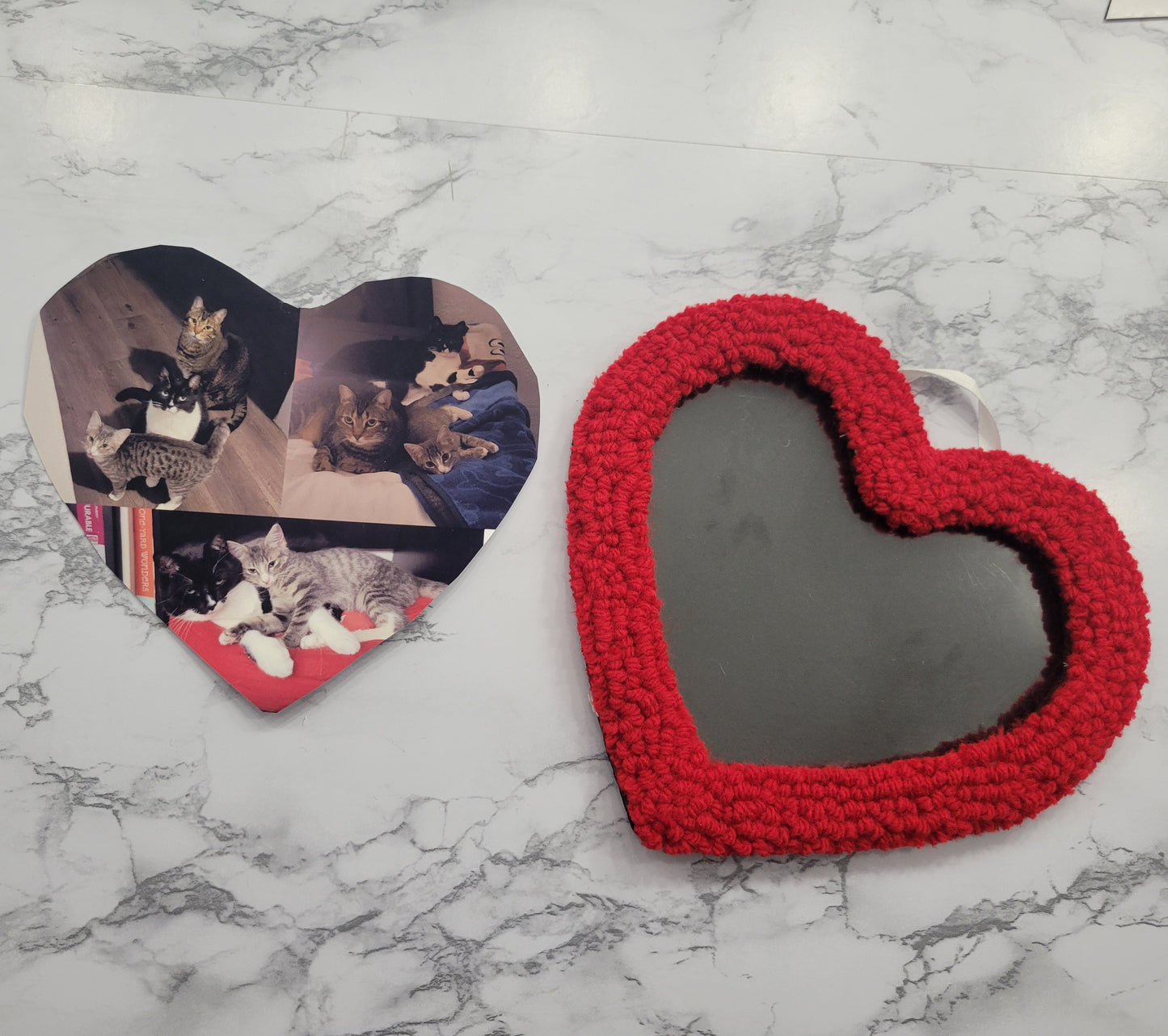 Heart Picture Frame, Punch Needle