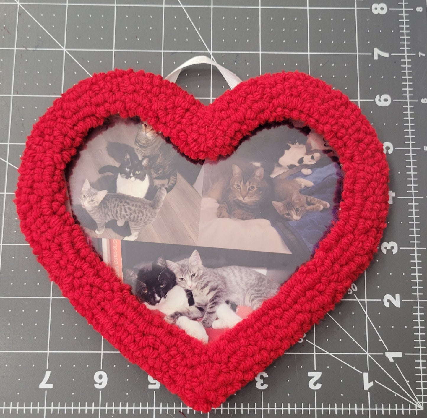 Heart Picture Frame, Punch Needle