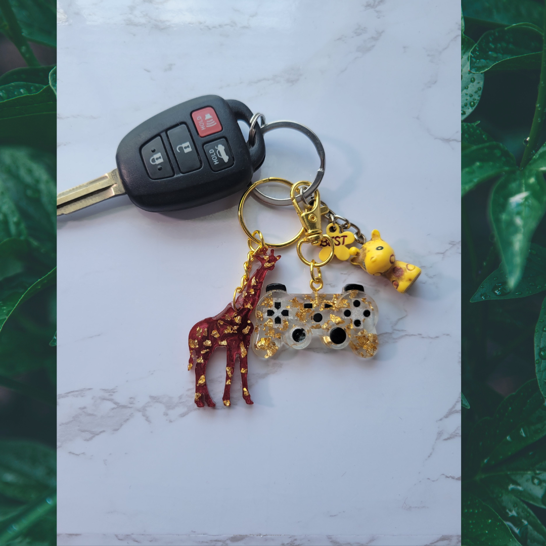 Giraffe Keychain, Red