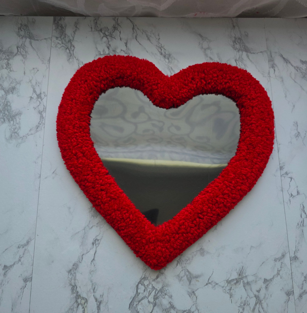 Heart Picture Frame, Punch Needle