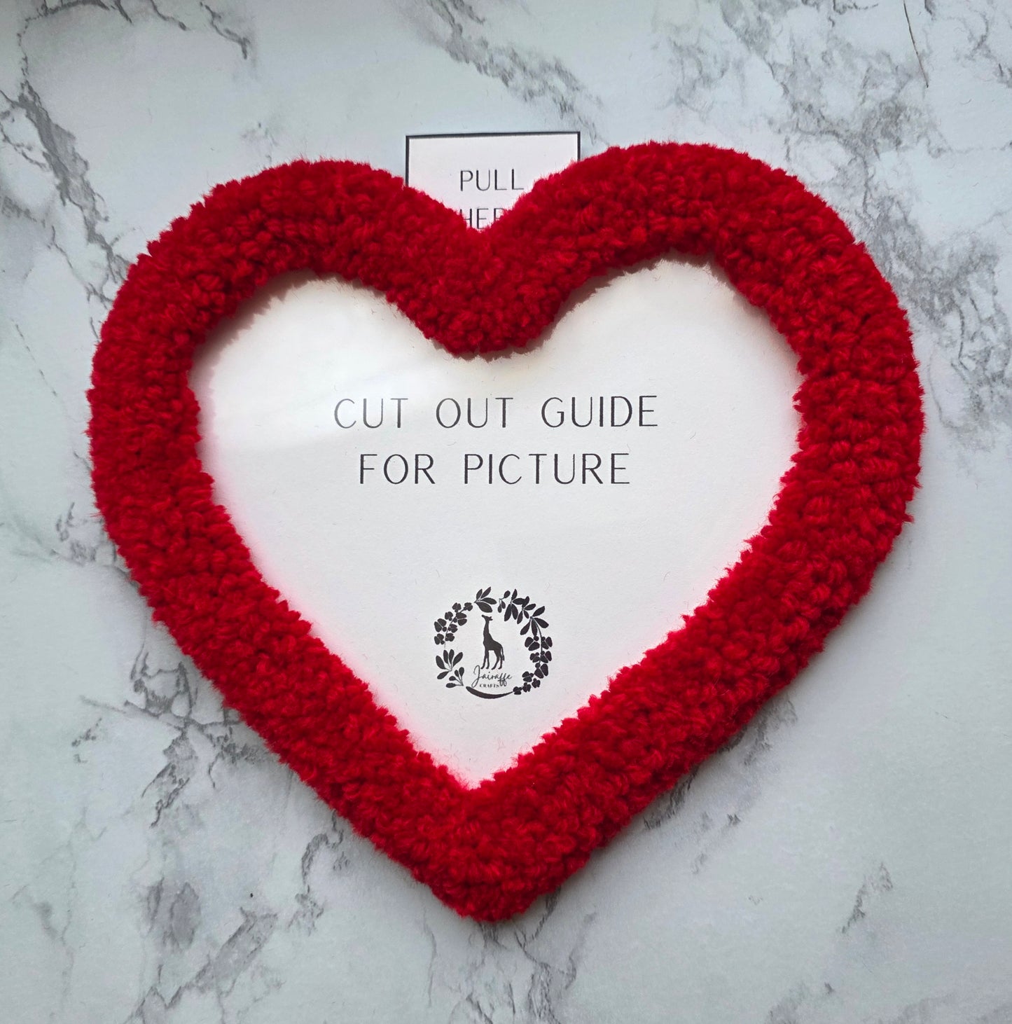 Heart Picture Frame, Punch Needle