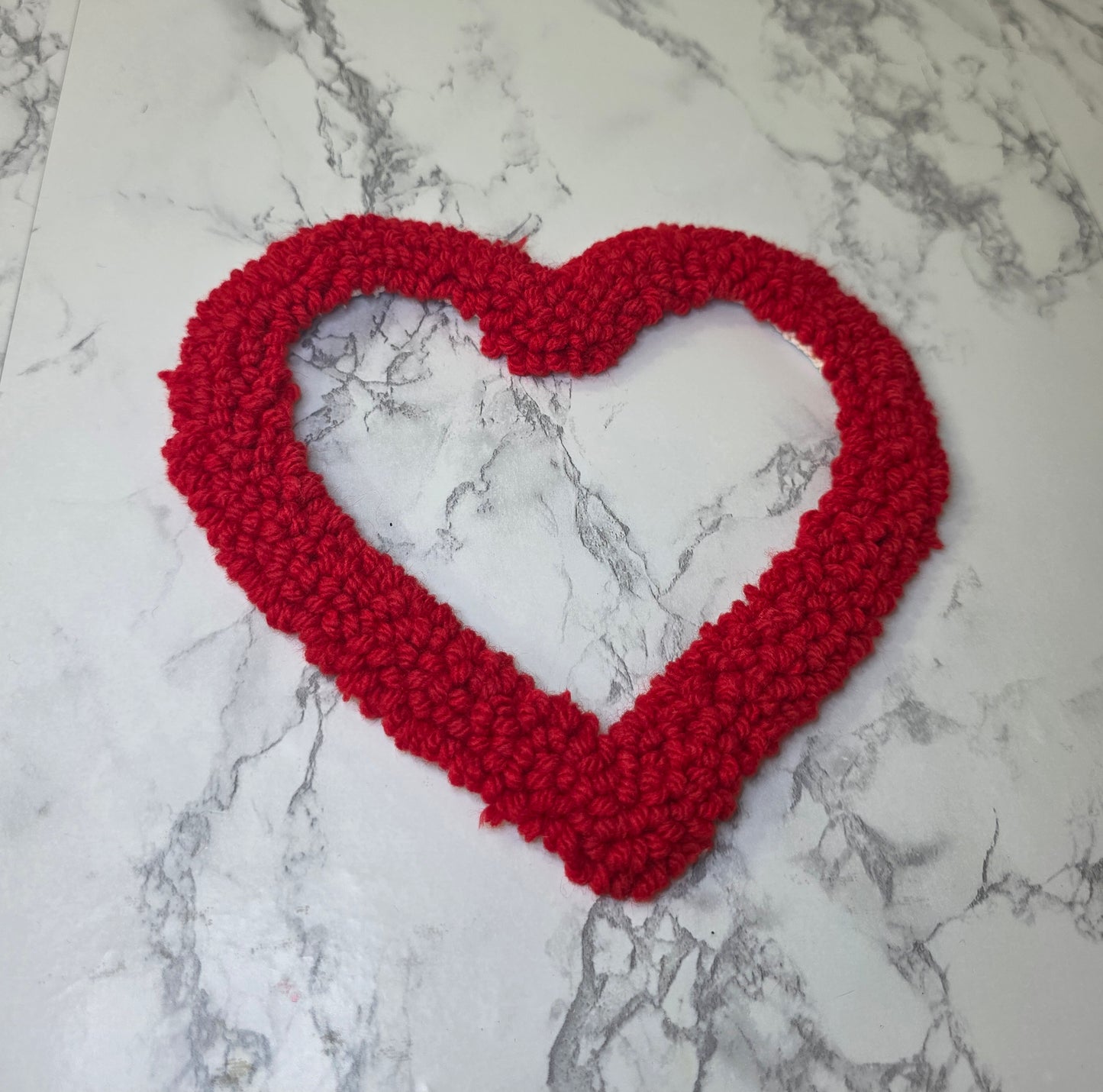 Heart Picture Frame, Punch Needle