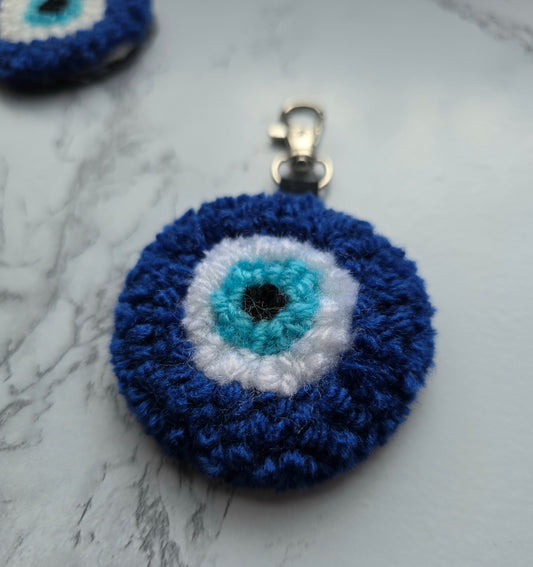 Evil Eye Keychain, Punch Needle keychain