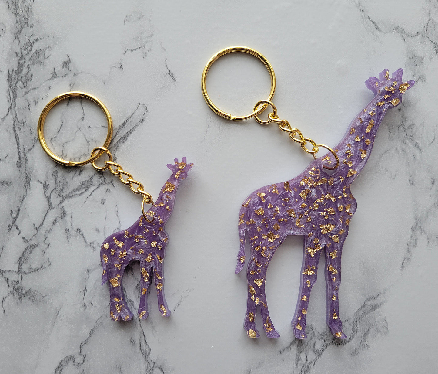 Giraffe Keychain, Lavender