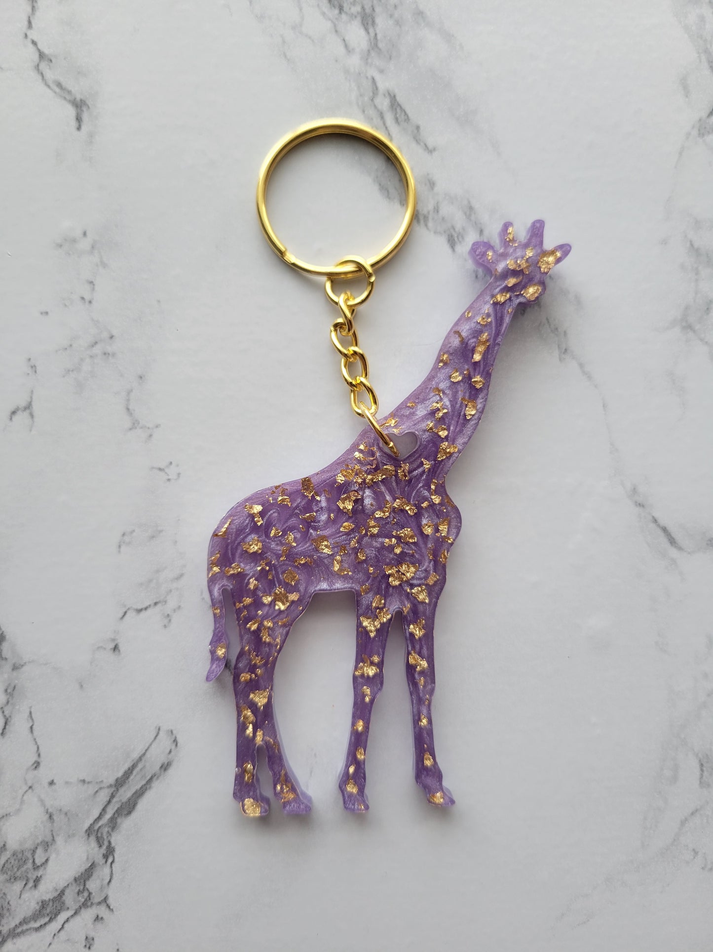 Giraffe Keychain, Lavender