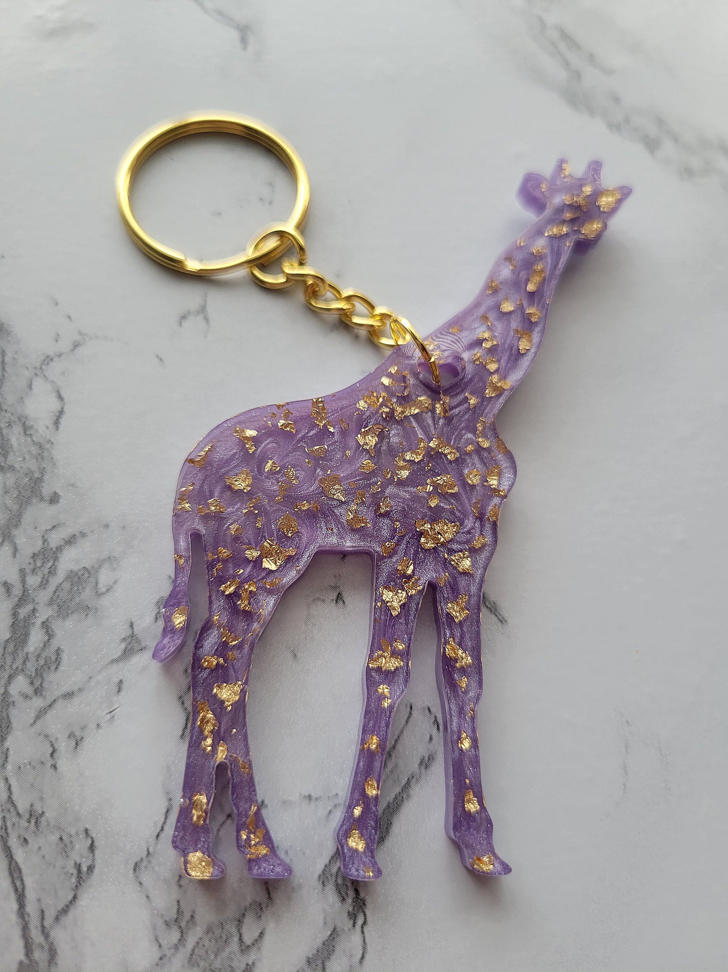 Giraffe Keychain, Lavender