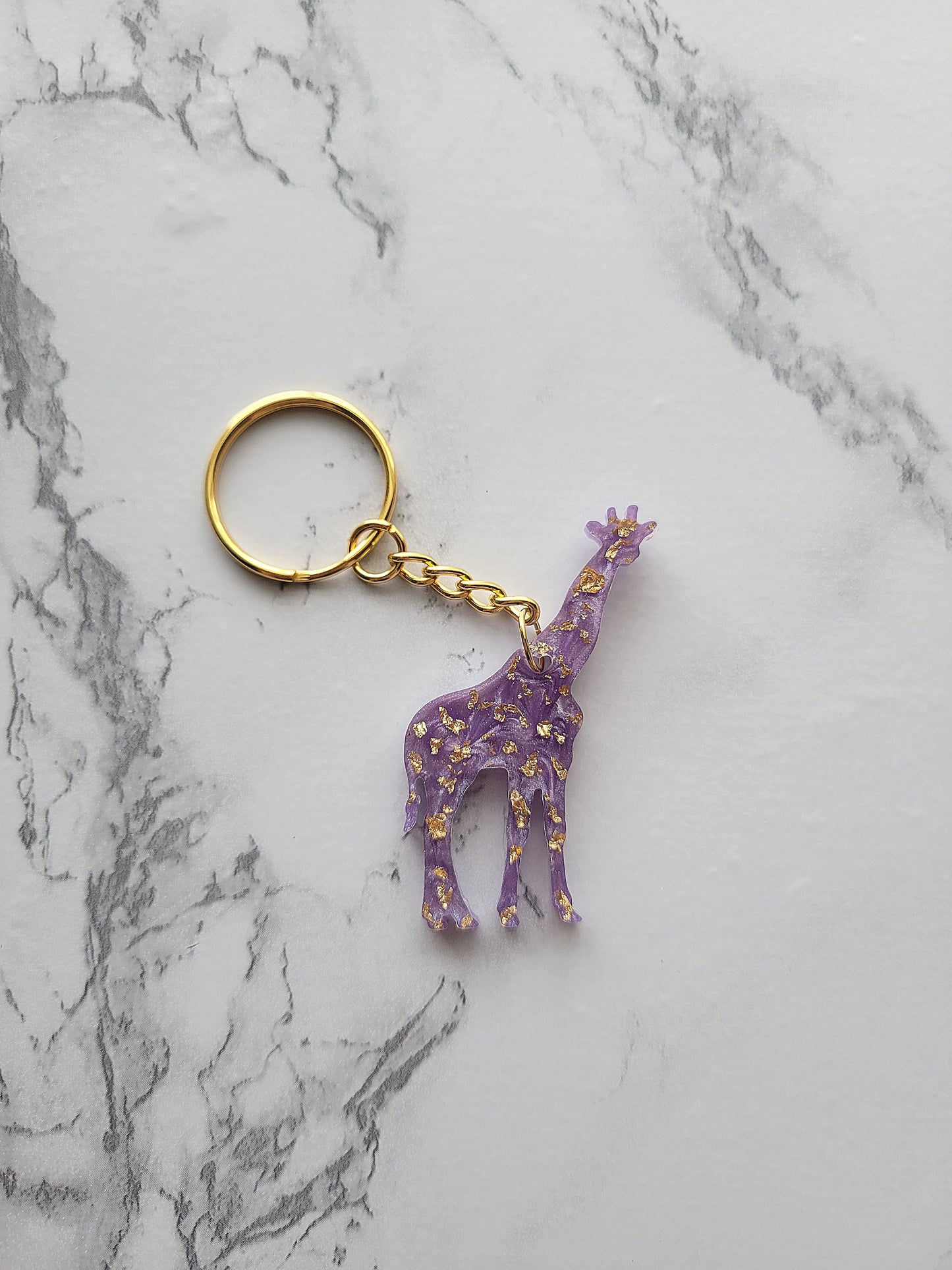 Giraffe Keychain, Lavender