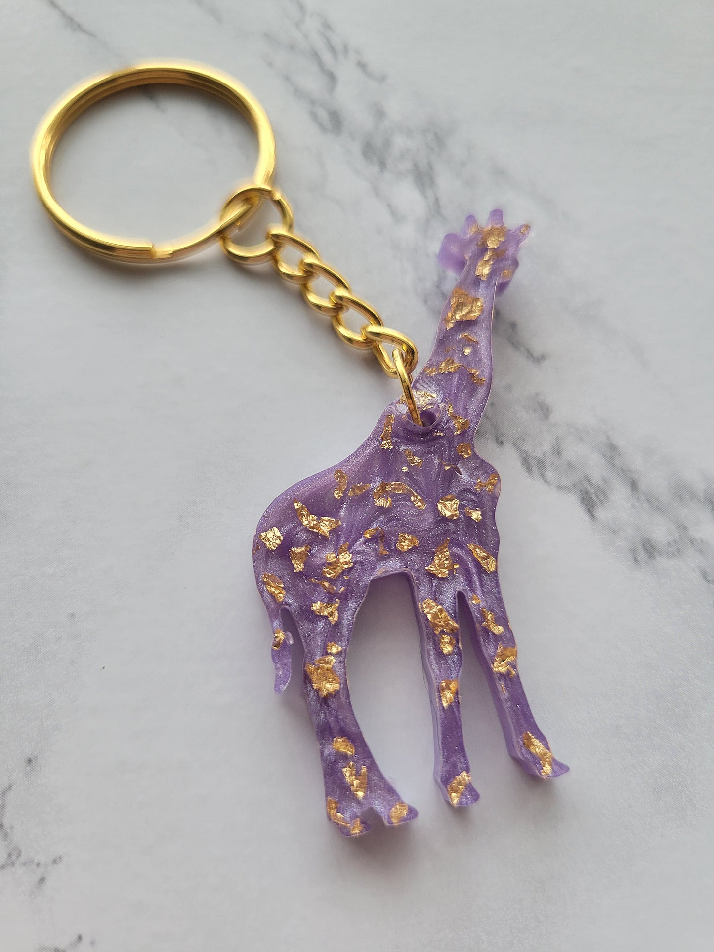 Giraffe Keychain, Lavender