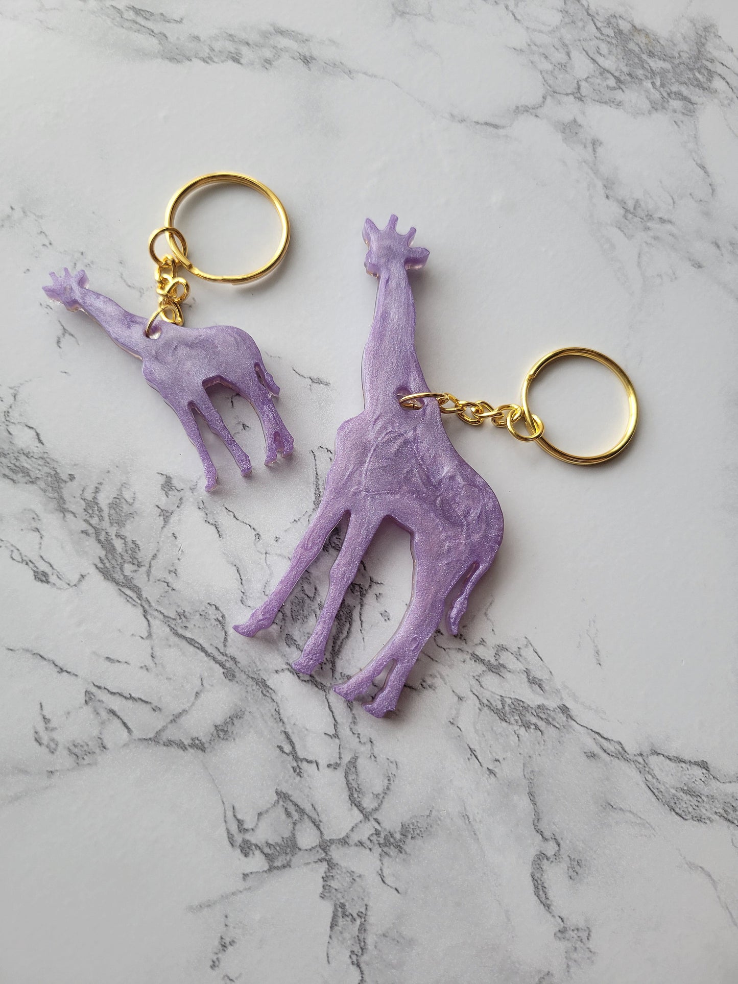 Giraffe Keychain, Lavender