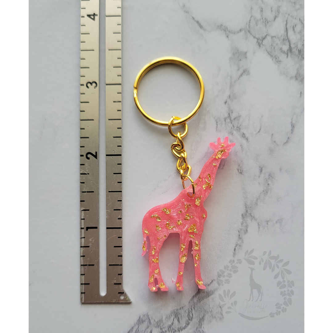 Giraffe Keychain, Lavender