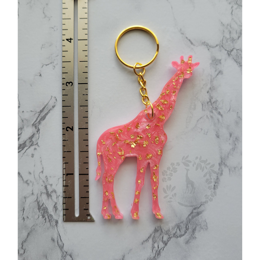 Giraffe Keychain, Lavender