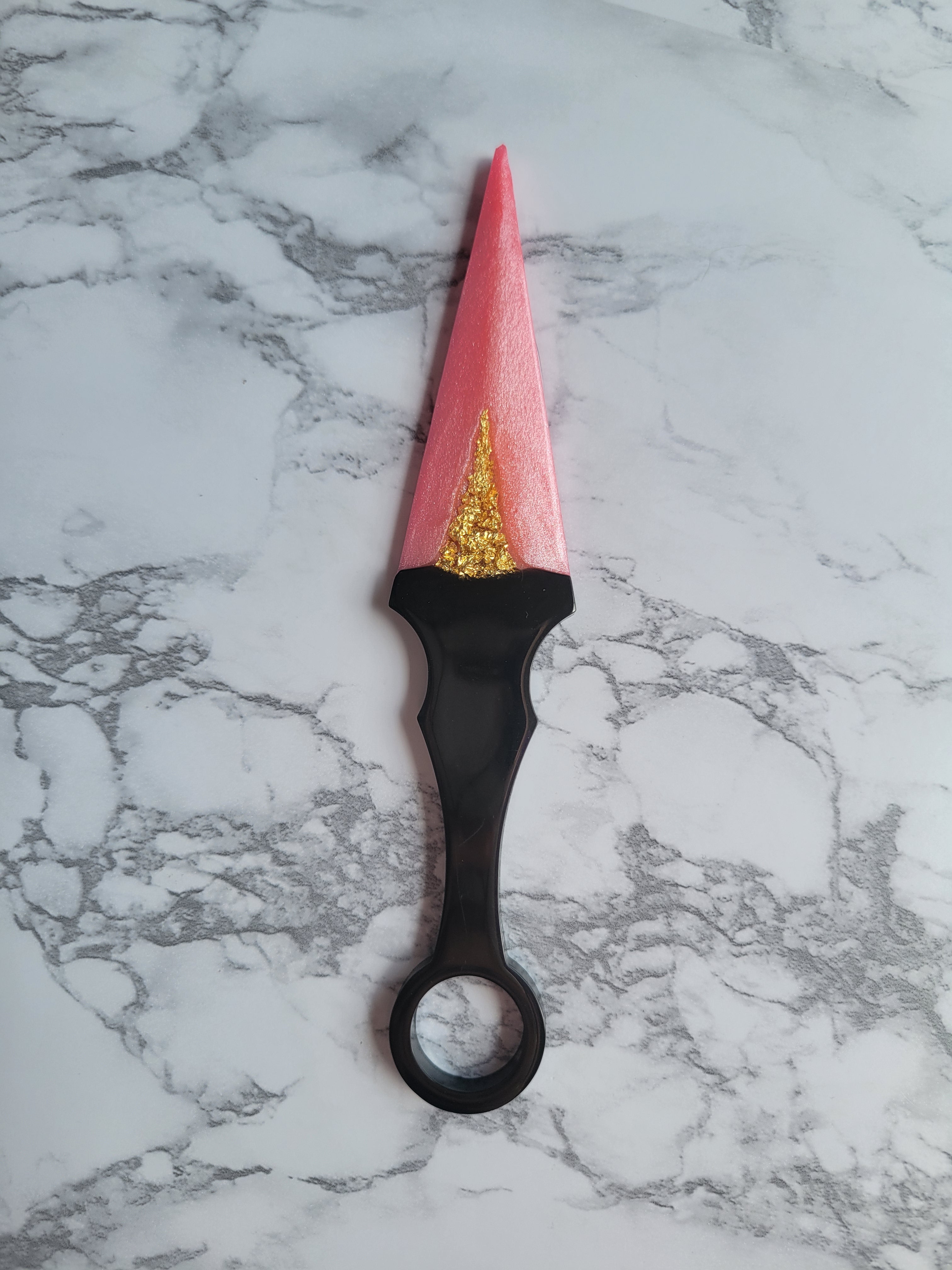 Human Teeth Dagger with Black Ink and Gold newest Flakes