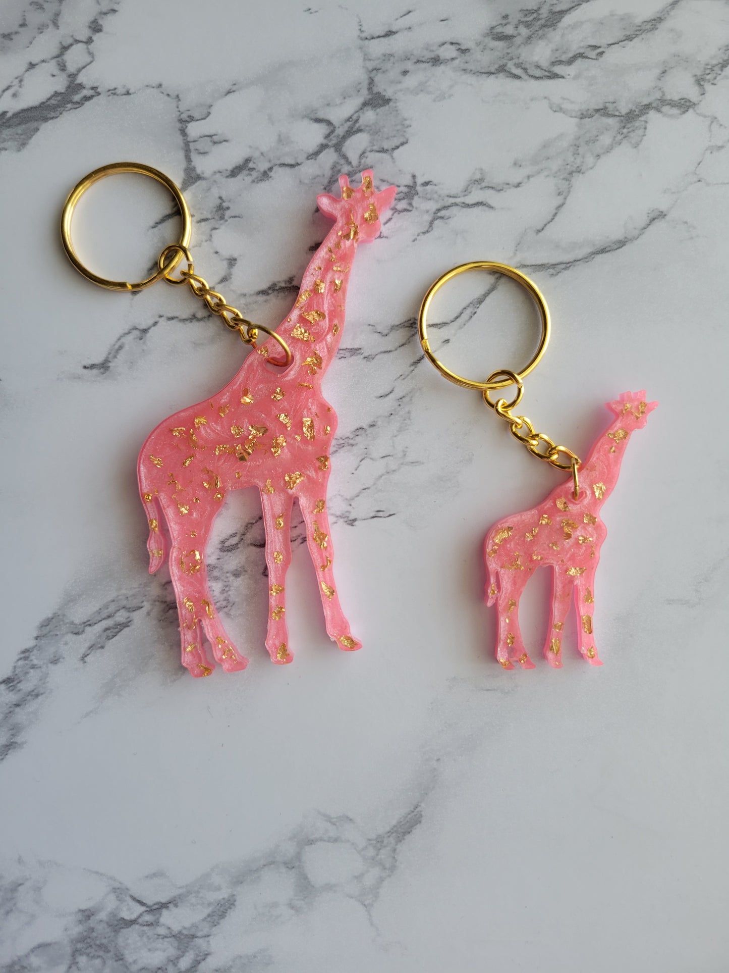 Giraffe Keychain, Pink