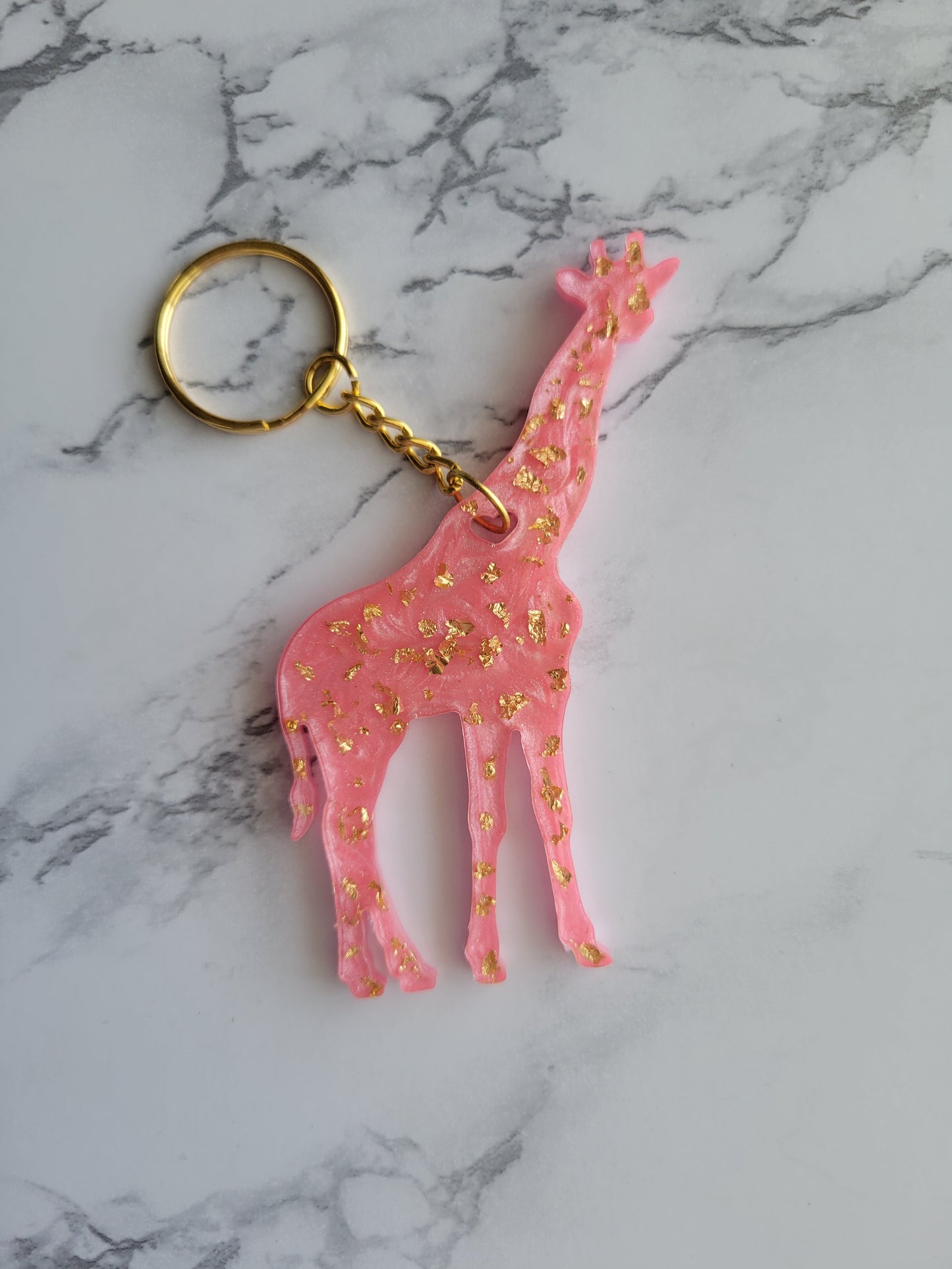 Giraffe Keychain, Pink