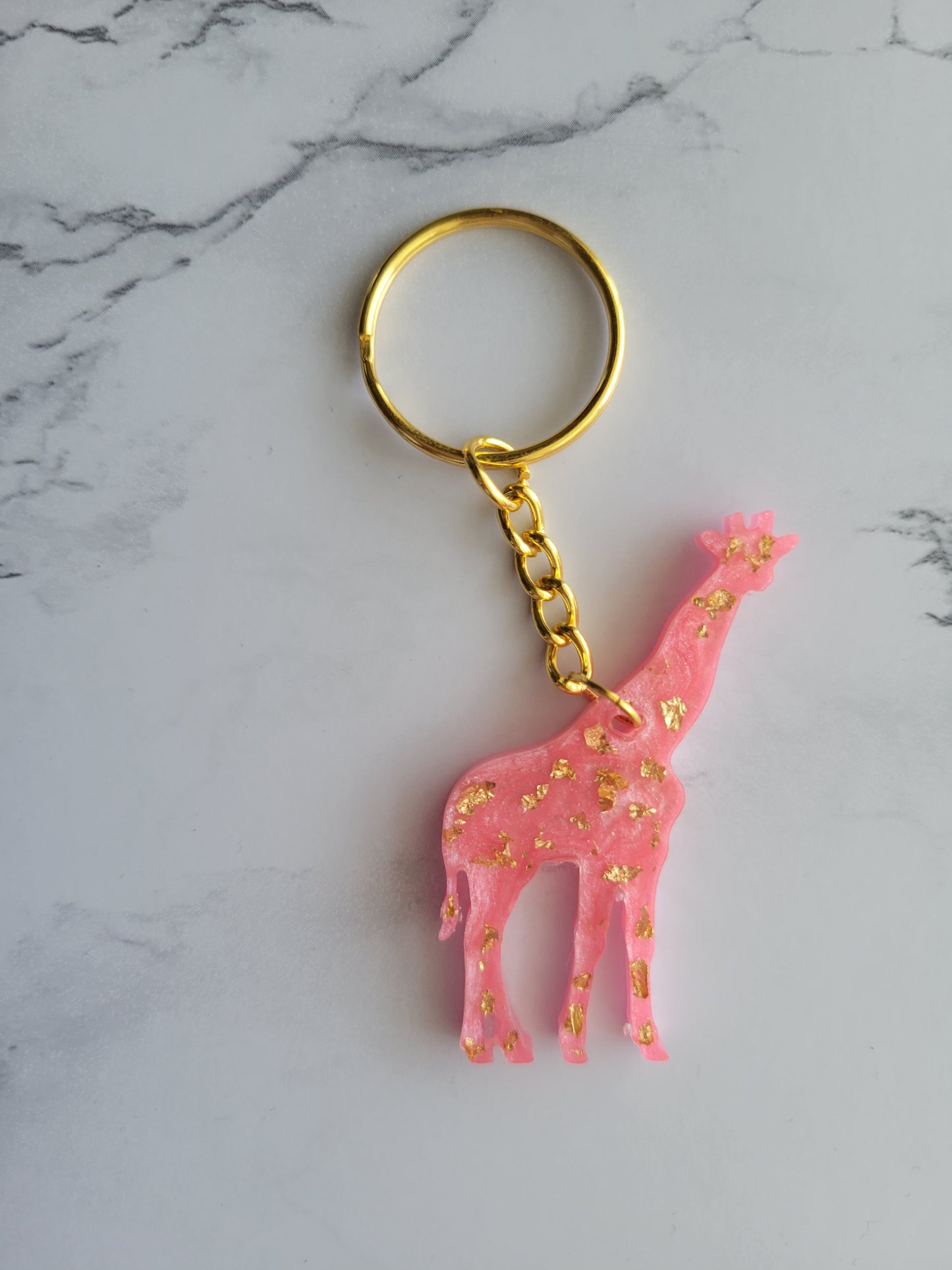 Giraffe Keychain, Pink