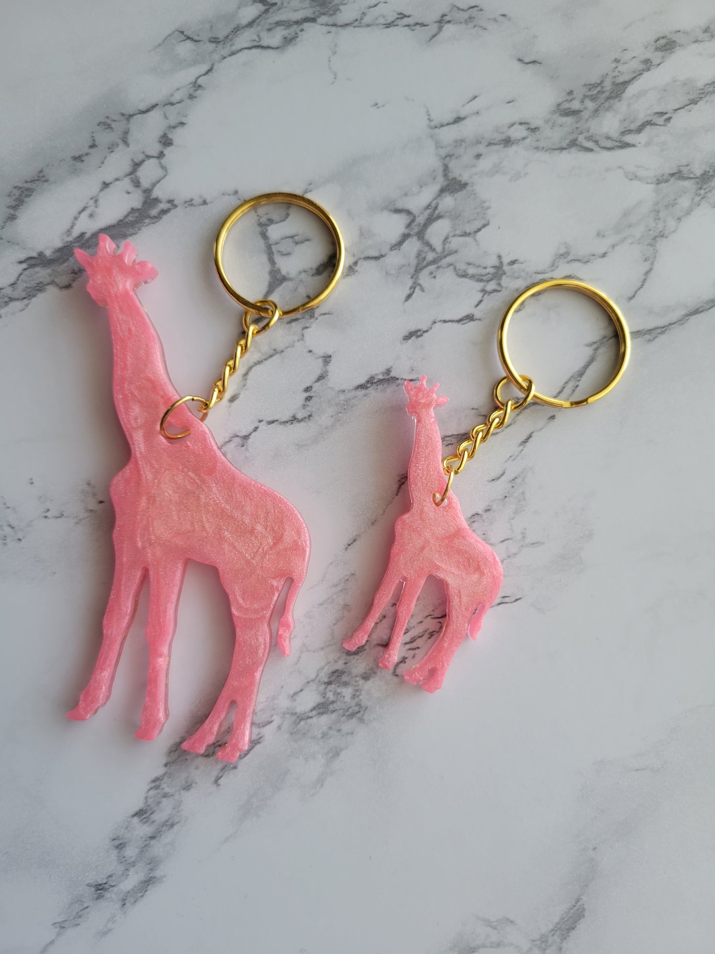 Giraffe Keychain, Pink