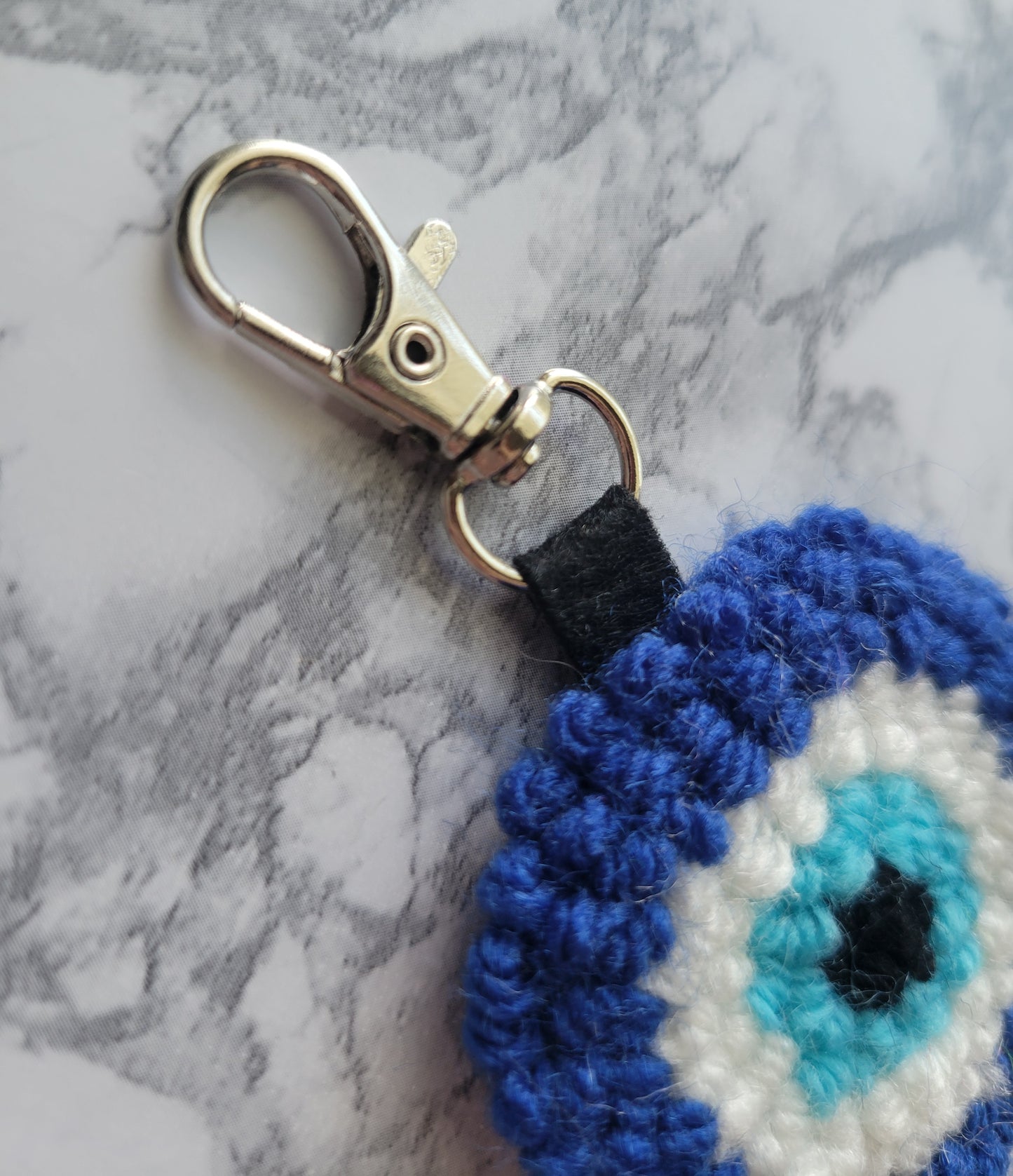 Evil Eye Keychain, Punch Needle keychain