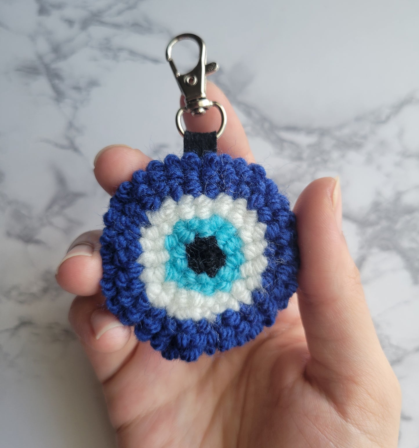 Evil Eye Keychain, Punch Needle keychain