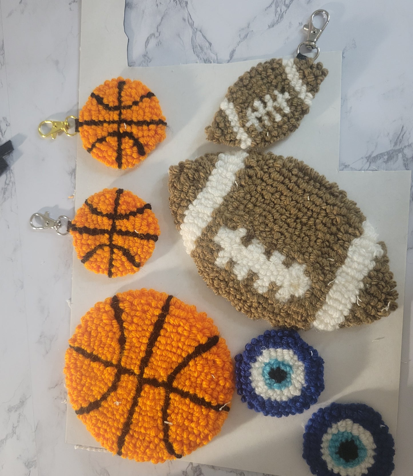 Football Keychain, Needle Punch Keychain