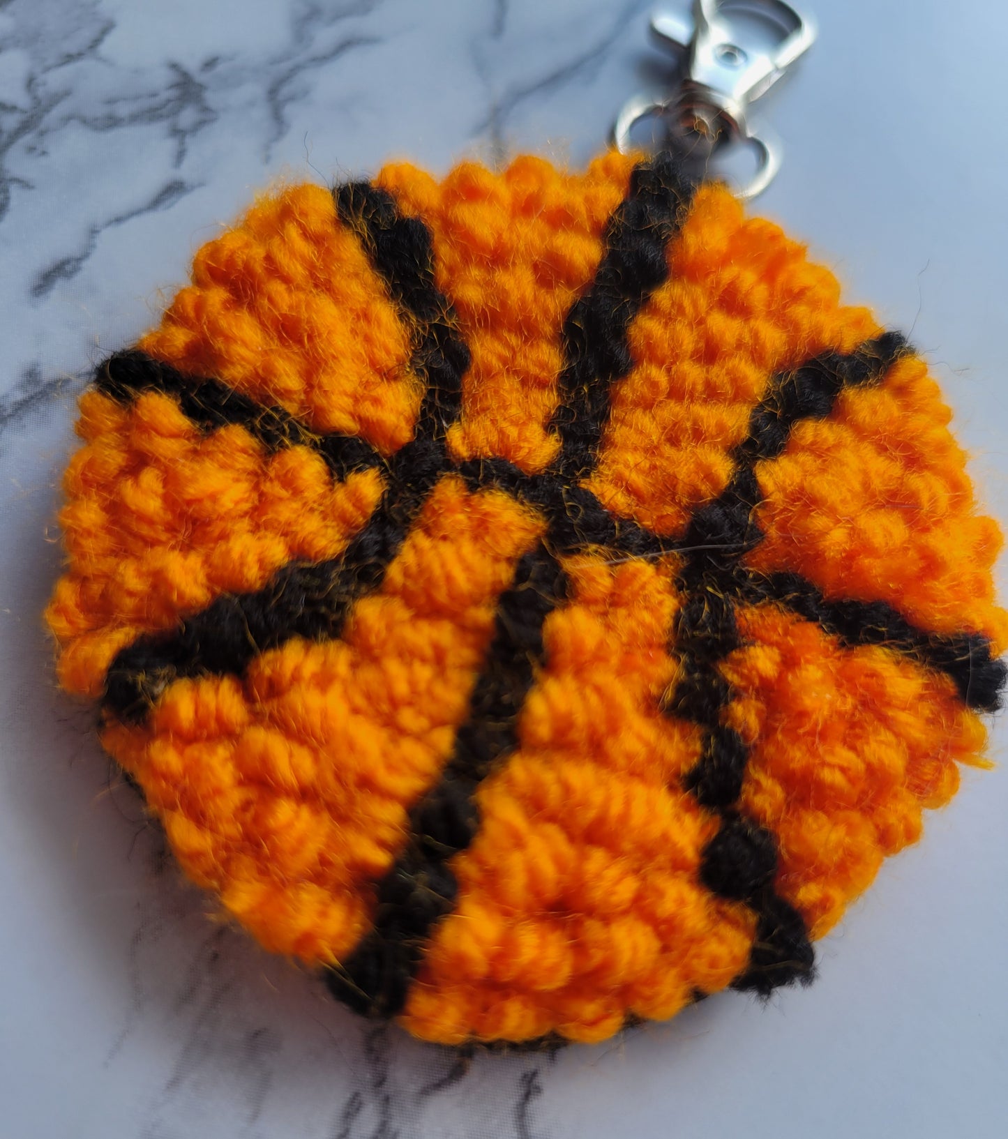 Basketball Keychain, Punch Needle keychain, Sports Keychain