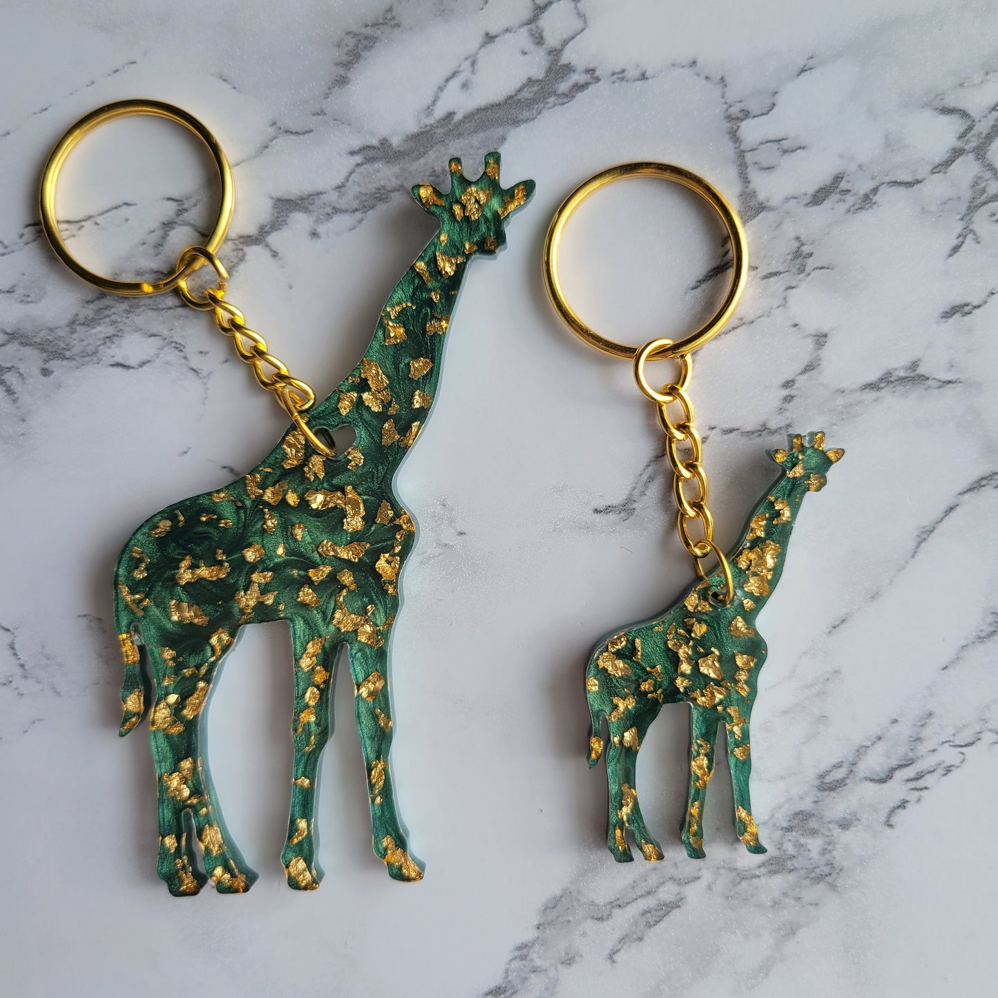 Giraffe Keychain, Green