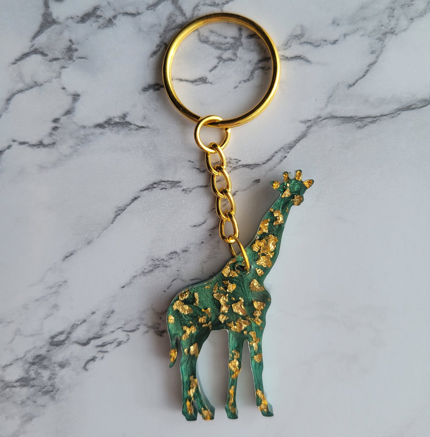 Giraffe Keychain, Green