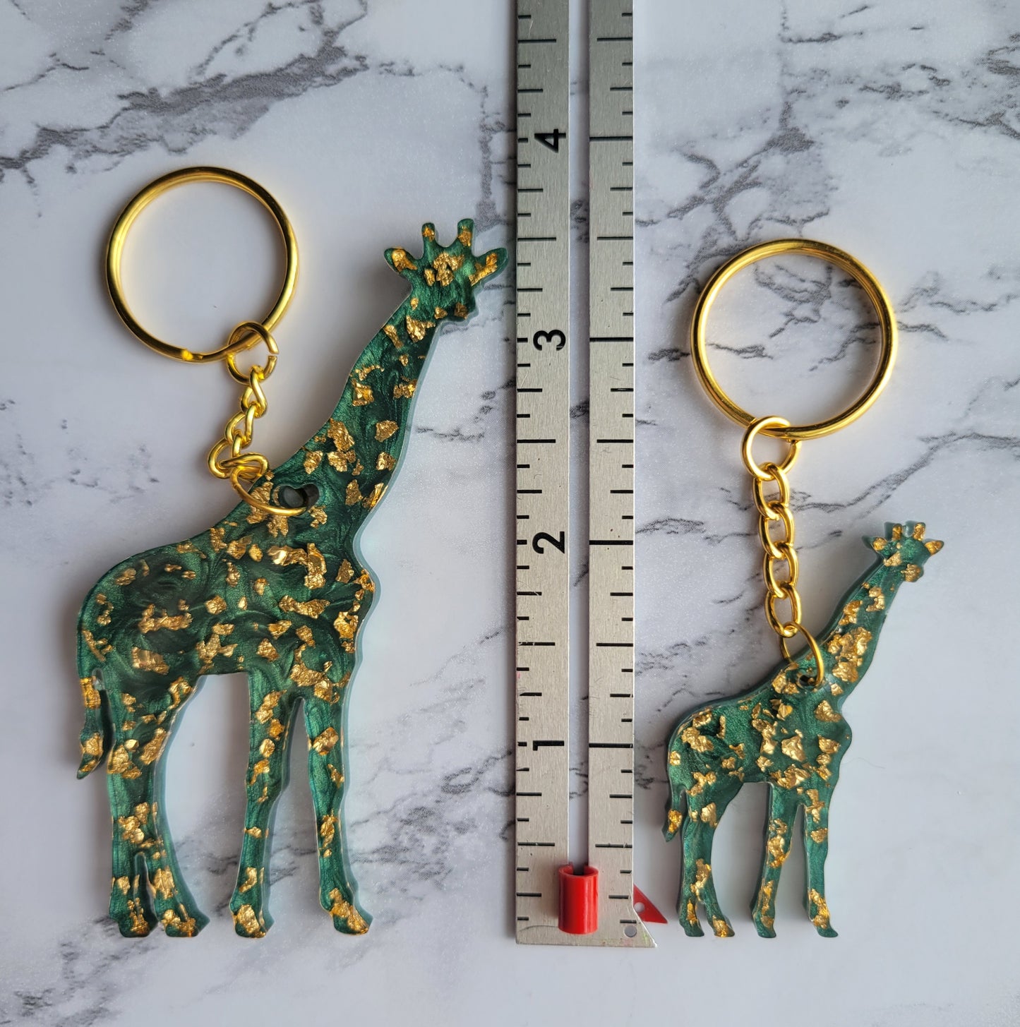 Giraffe Keychain, Green