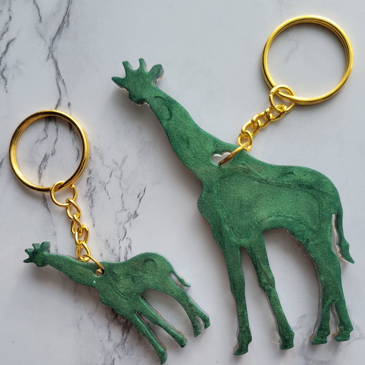 Giraffe Keychain, Green