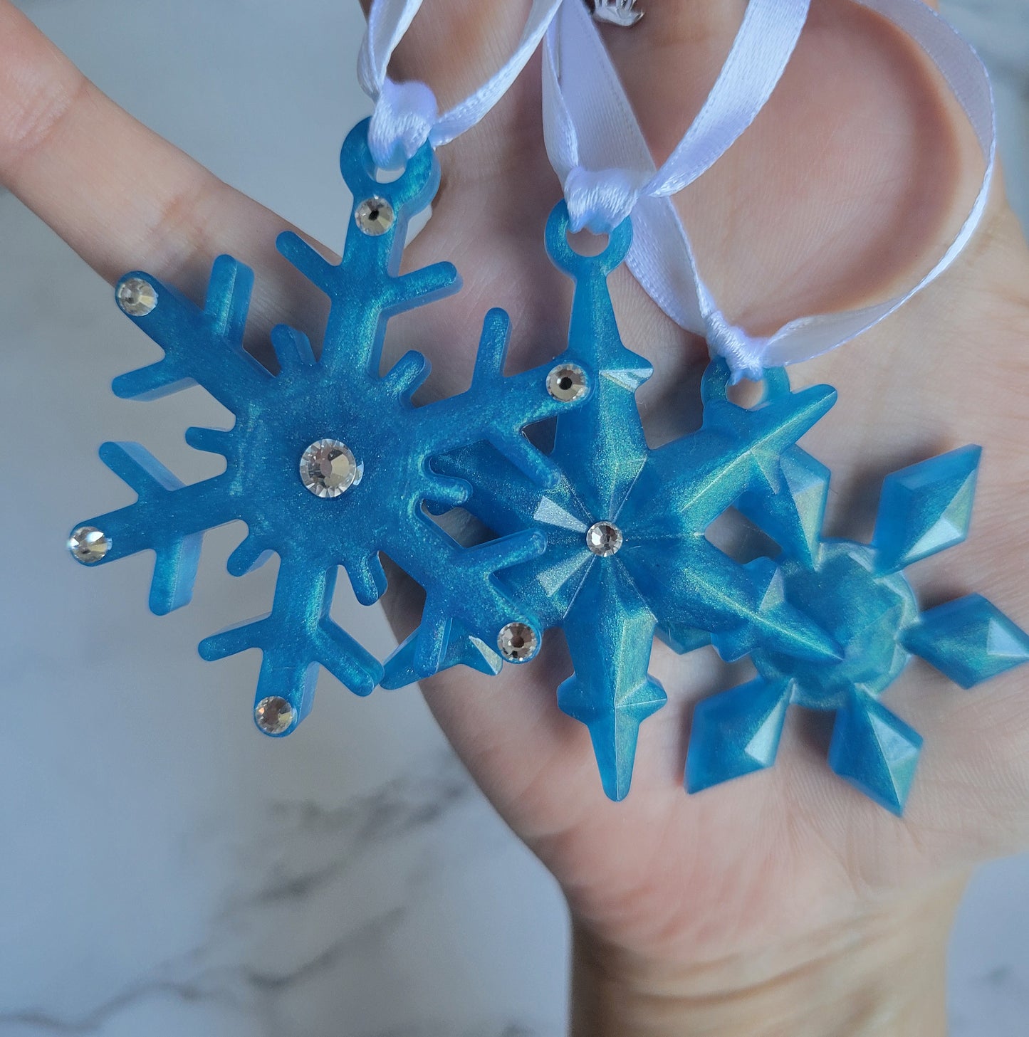 Ornaments, Snowflake, Set of 3