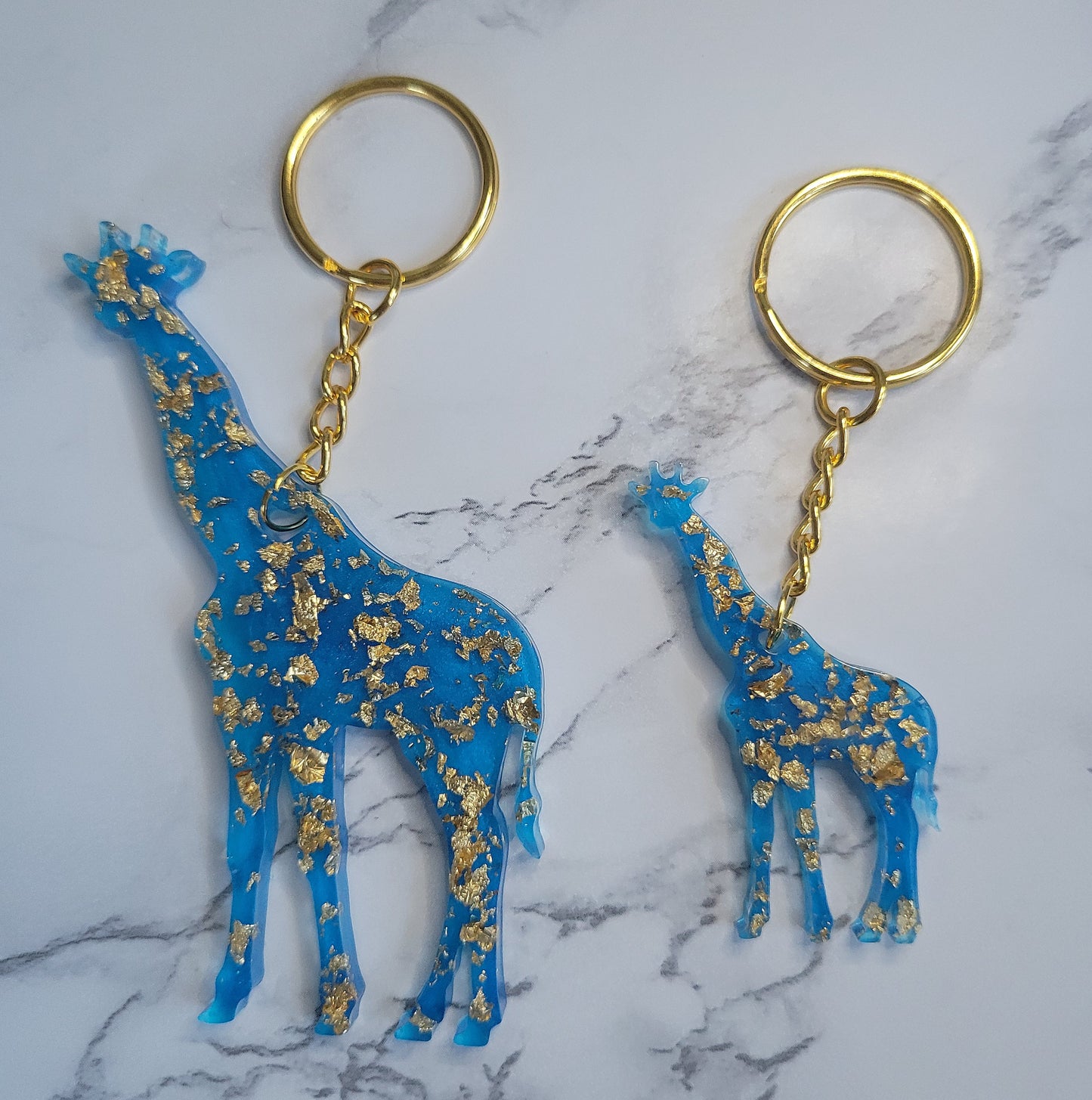 Giraffe Keychain, Blue