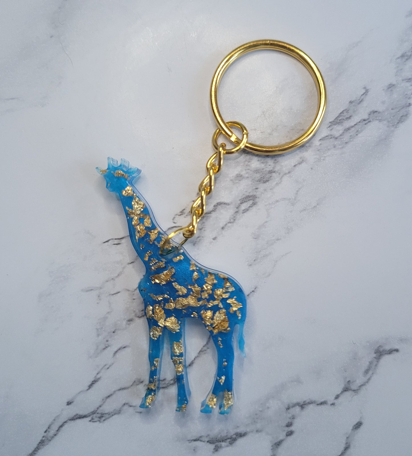 Giraffe Keychain, Blue