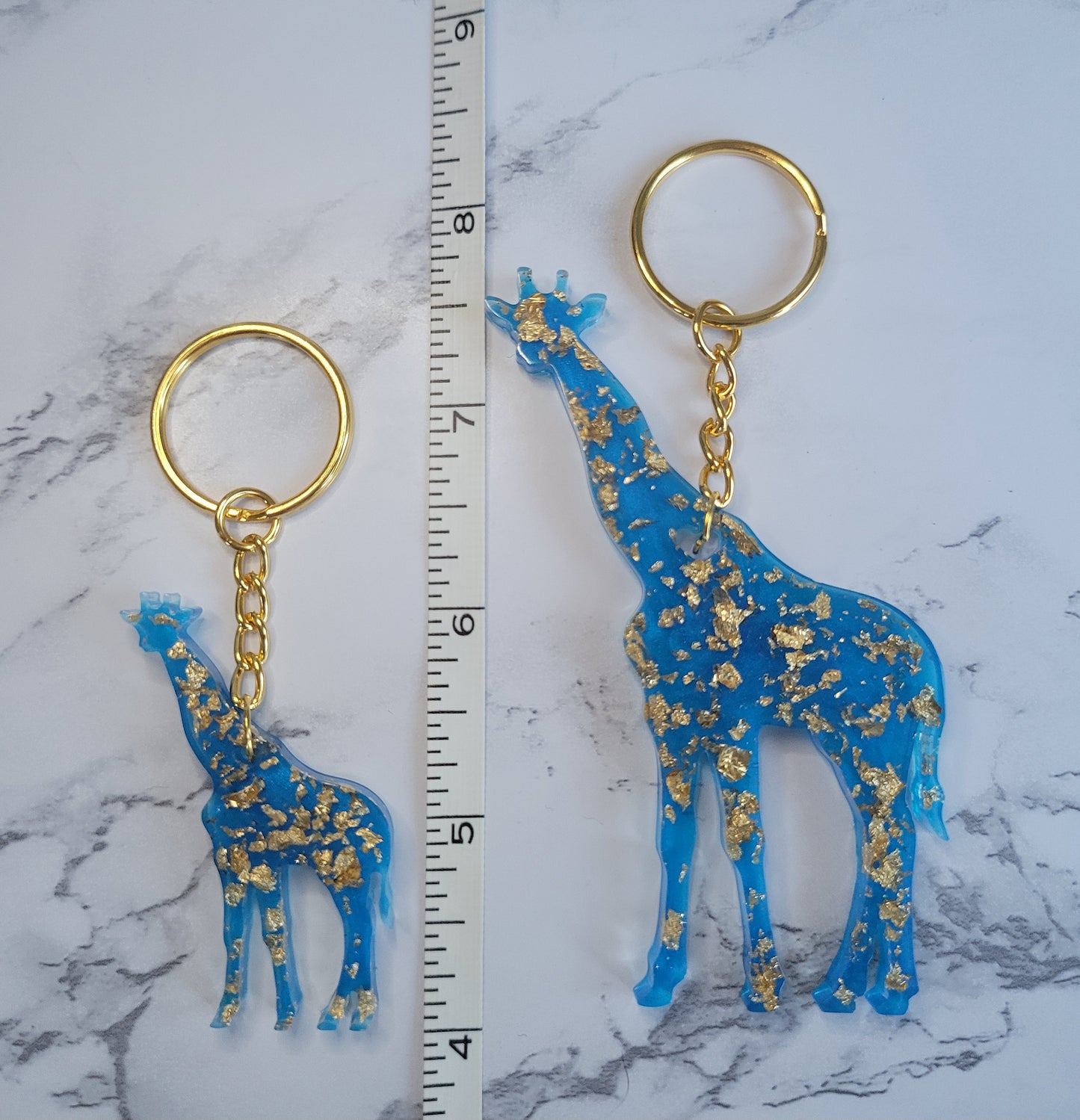 Giraffe Keychain, Blue