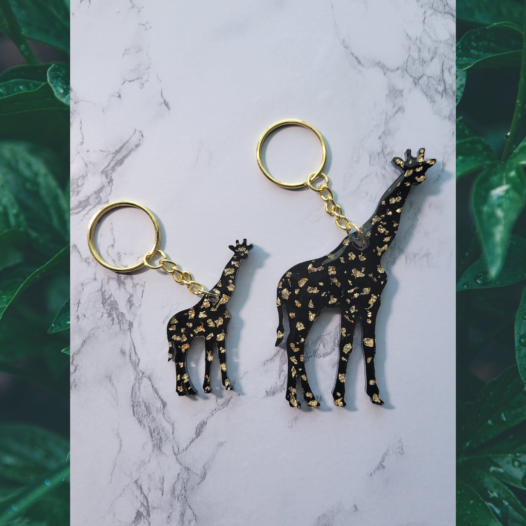 Giraffe Keychain, Black