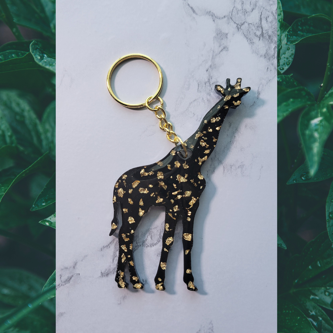 Giraffe Keychain, Black