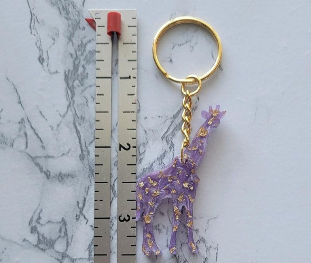 Giraffe Keychain, White