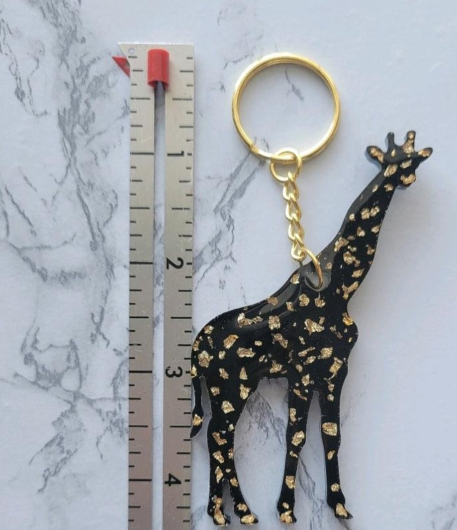 Giraffe Keychain, White