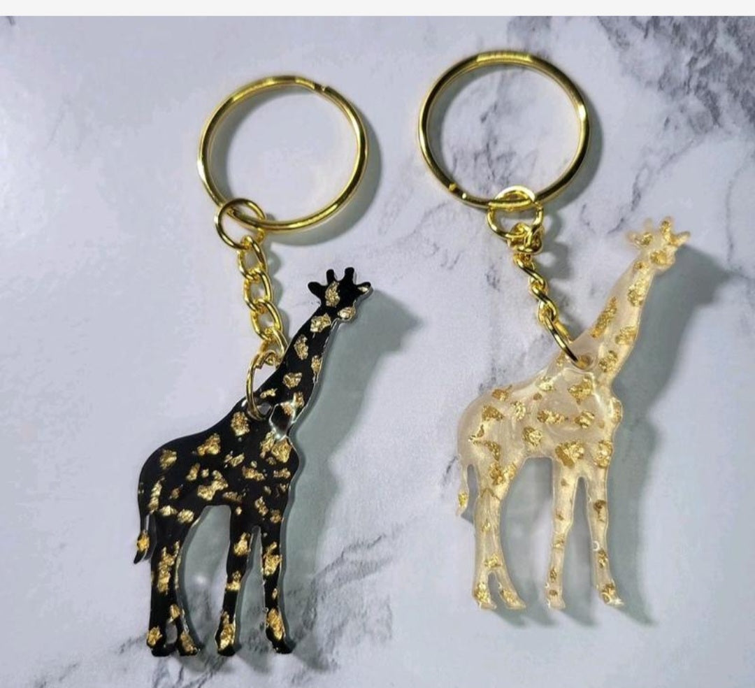 Giraffe Keychain, White