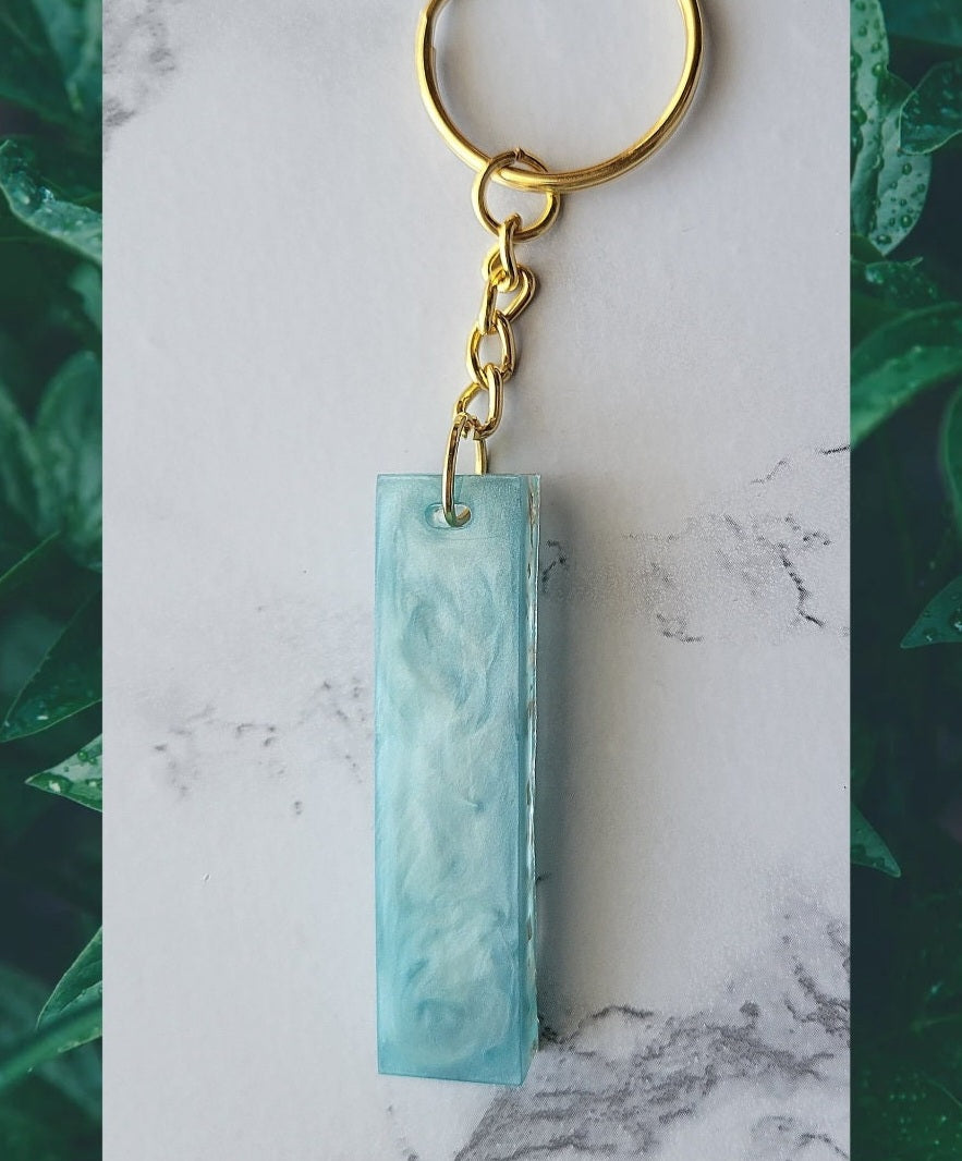 Gold Flake Keychain, Sky Blue