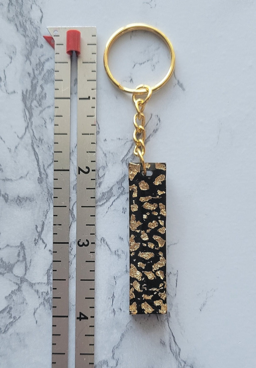 Gold Flake Keychain, Sky Blue