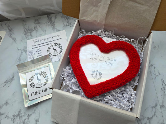 Heart Picture Frame, Punch Needle